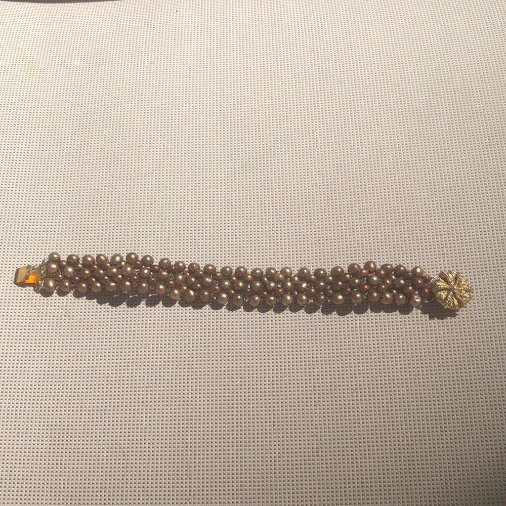 Freshwater Pearls (bronze shade) Bracelet - Picture 2 of 8